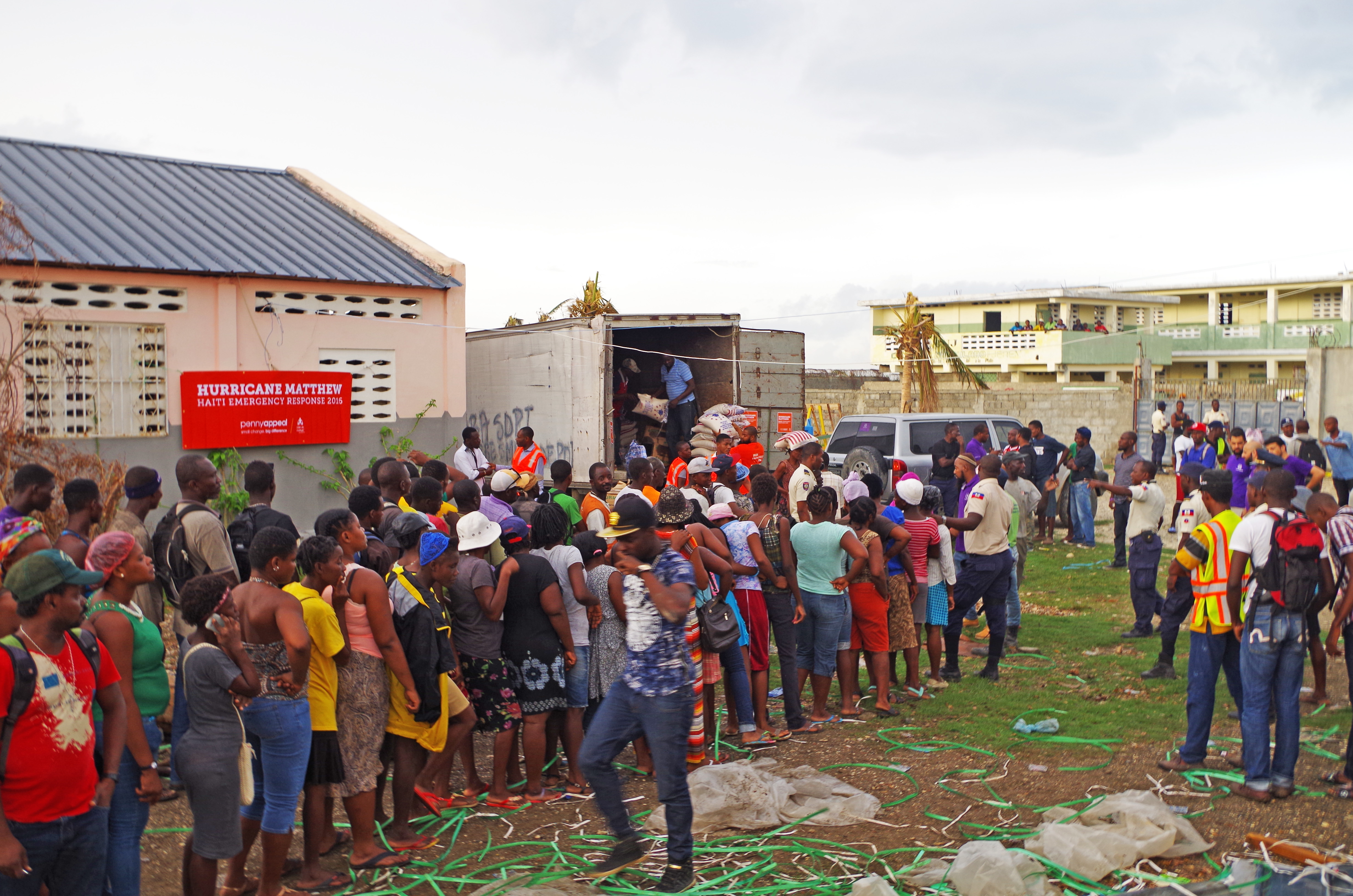 Our team distributing food & essential provisions